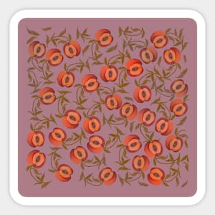 Pattern watercolor peaches, vintage art Sticker